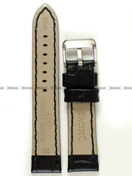 Skórzany pasek do zegarka Pacific W49.20.1.1, 20 mm, Czarny