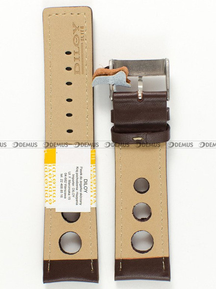 Skórzany pasek do zegarka Diloy P355.24.2, 24 mm, Brązowy