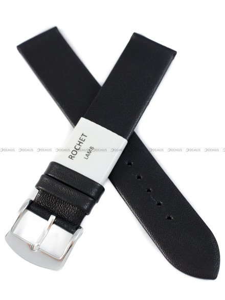 Pasek skórzany do zegarka - Rochet Trendy 6340601 - 18 mm - Czarny