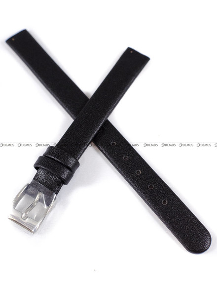 Skórzany pasek do zegarka Obaku V146LCIRB, 10 mm, Czarny
