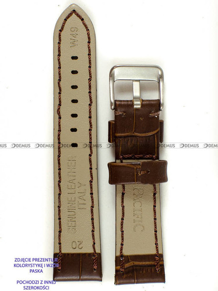 Skórzany pasek do zegarka Pacific W49.24.2.2, 24 mm, Brązowy