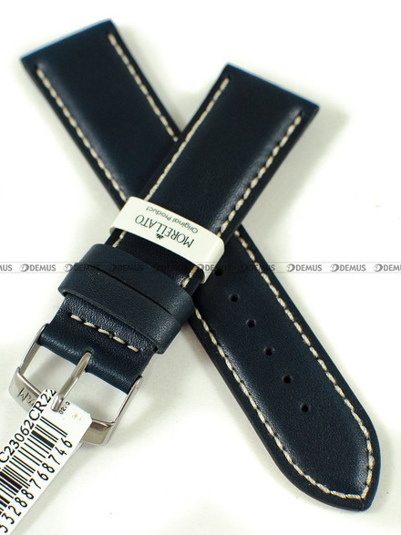Skórzany pasek do zegarka Morellato A01X4937C23062CR22, 22 mm, Niebieski