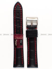 Skórzany pasek do zegarka Diloy 395.20.1.6, 20 mm, Czarny