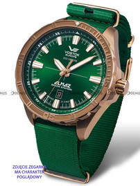 Nylonowy pasek do zegarka Vostok VE-Almaz-22-Nylon-Green, 22 mm, Zielony