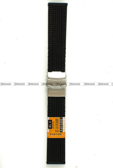 Poliuretanowy pasek do zegarka Diloy SBR30.22.1, 22 mm, Czarny