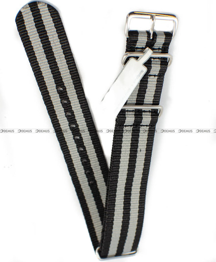 Pasek NATO nylonowy do zegarka - Fluco Field 919M-01/08-20 - 20 mm