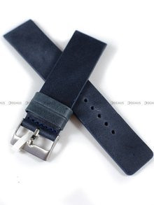 Skórzany pasek do zegarka LAVVU LSCUL22, 22 mm, Niebieski