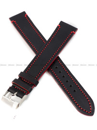 Pasek skórzany do zegarka - LAVVU LSQBR22 - 22 mm - XXL