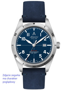 Pasek do zegarka skórzany Atlantic - PA ATL SKORA BRAZ GLADKI BIALA NIC 22S - 22 mm