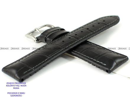 Skórzano-kauczukowy pasek do zegarka Hirsch 0925028050-2-24, 24 mm, Czarny