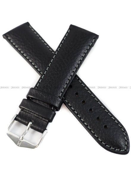 Skórzany pasek do zegarka Hirsch 17920250-2-22, 22 mm, Czarny