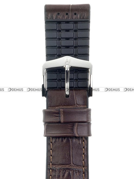 Skórzano-kauczukowy pasek do zegarka Hirsch 0925028010-2-22, 22 mm, Brązowy