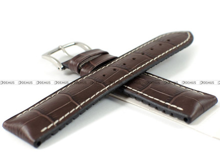 Skórzano-kauczukowy pasek do zegarka Hirsch 0925128010-2-22, 22 mm, Brązowy