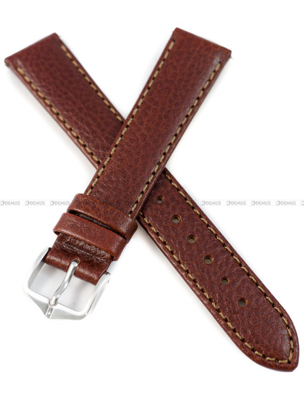 Skórzany pasek do zegarka Hirsch 17920210-2-18, 18 mm, Brązowy