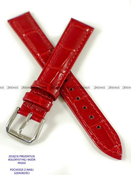 Skórzany pasek do zegarka Pacific W75.18.4.4, 18 mm, Czerwony