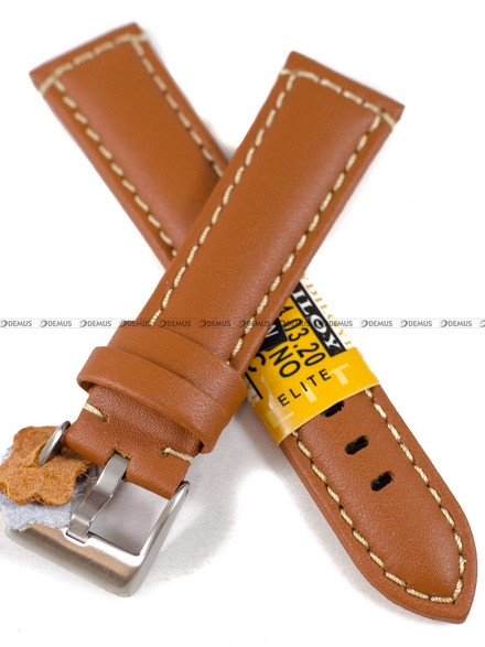 Skórzany pasek do zegarka Diloy P354.20.3, 20 mm, Brązowy