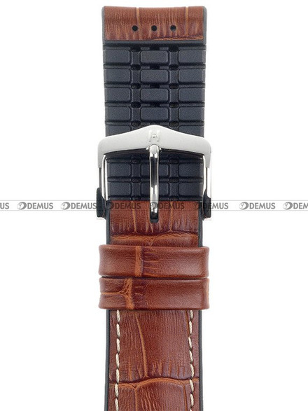 Skórzano-kauczukowy pasek do zegarka Hirsch 0925128070-2-22, 22 mm, Brązowy