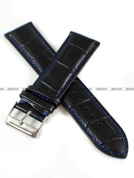 Skórzany pasek do zegarka Tekla PT22.24.1.5, 24 mm, Czarny