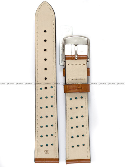 Pasek skórzany do zegarka - Fluco Mokka 207M-05-18 - 18 mm