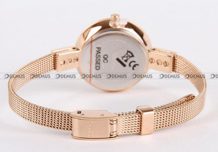 Pozłacana, siateczkowa (mesh) bransoleta do zegarka Obaku V129LVVMV1, 6 mm, różowe złoto