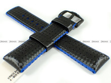 Skórzano-kauczukowy pasek do zegarka Hirsch 0918092050-5-22, 22 mm, Czarny