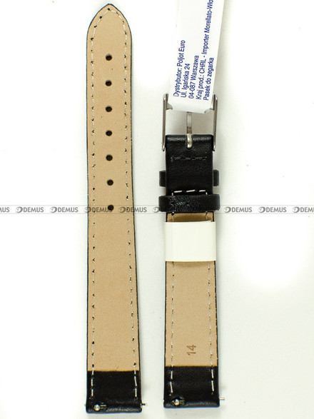 Skórzany pasek do zegarka Morellato A01X5202875019CR14, 14 mm, Czarny