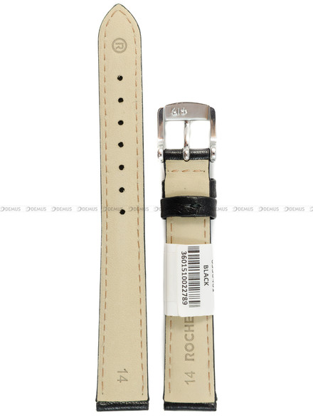 Pasek skórzany do zegarka - Rochet Screen 6330401 - 14 mm - Czarny