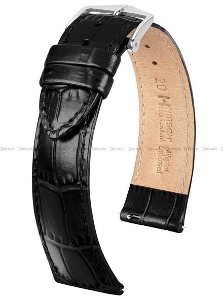 Skórzany pasek do zegarka Hirsch 03427050-2-22, 22 mm, Czarny