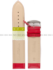 Skórzany pasek do zegarka Diloy 302EL.24.6, 24 mm, Czerwony