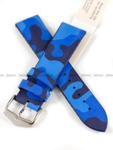 Kauczukowy pasek do zegarka Hirsch 0928088080-2-22, 22 mm, Czarny, Niebieski, Moro