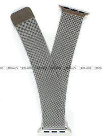 Siateczkowa (mesh), zapinana na magnes bransoleta do zegarka Demus Bra2, 20 mm, Przy kopercie: 38 mm, Srebrna