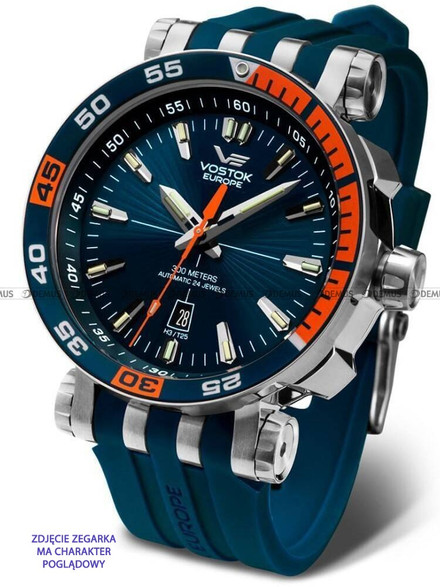 Pasek silikonowy niebieski do zegarka Vostok Europe Energia NH35A-575A279 - 20 mm