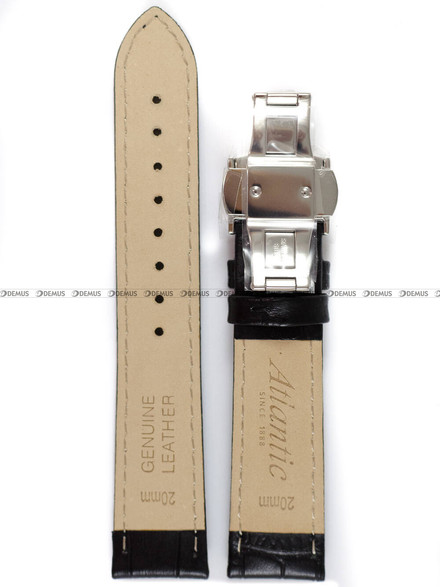 Pasek do zegarka skórzany Atlantic - SKORA CZAR KROK-M 20SM - 20 mm - z zapięciem motylkowym