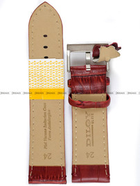Skórzany pasek do zegarka Diloy 361.24.4, 24 mm, Bordowy