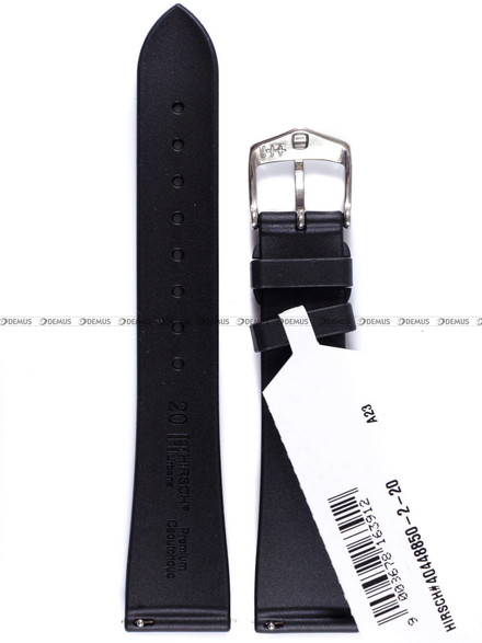 Pasek z naturalnego kauczuku do zegarka - Hirsch Urbane 40448850-2-20 - 20 mm