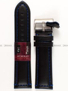 Skórzany pasek do zegarka Diloy 393.24.1.5, 24 mm, Czarny