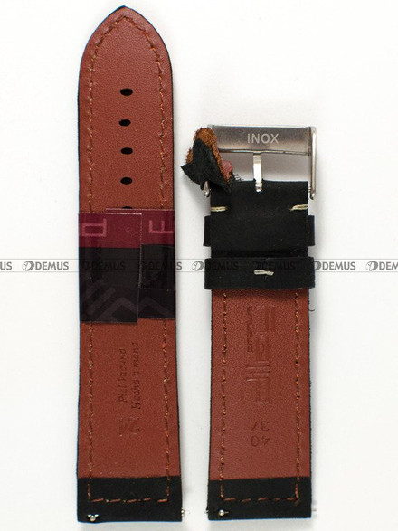 Skórzany pasek do zegarka Diloy 396.24.1, 24 mm, Czarny