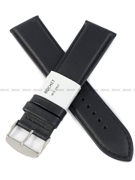 Pasek skórzany do zegarka - Rochet Neptune 7235901 XL - 24 mm - Czarny