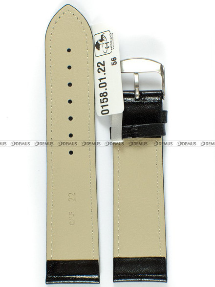 Skórzany pasek do zegarka Horido 0158.01.22S, 22 mm, Czarny