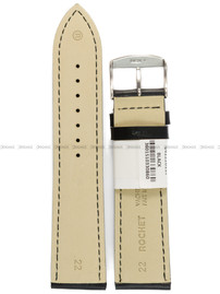 Pasek skórzany do zegarka - Rochet Miami 5412201ST - 22 mm - Czarny