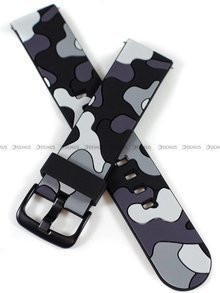 Silikonowy pasek do zegarka Demus PGS1.20.1.11, 20 mm, Czarny, Szary