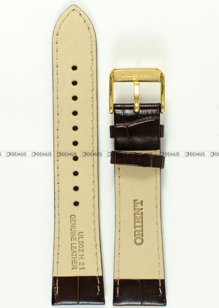 Skórzany pasek do zegarka Orient UL002011K0, 21 mm, Brązowy