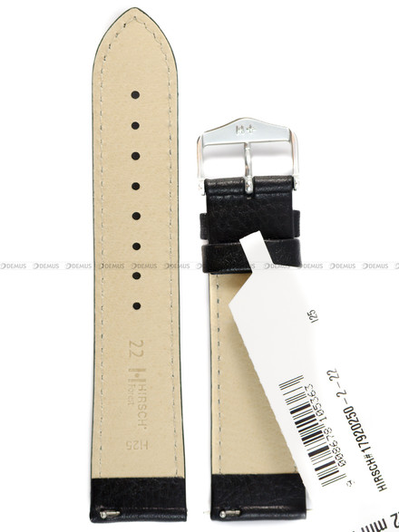Skórzany pasek do zegarka Hirsch 17920250-2-22, 22 mm, Czarny