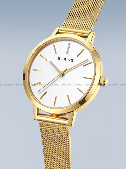 Bering Classic 13434-334-GWP Zegarek Damski - Naszyjnik wysadzany kryształkami w zestawie