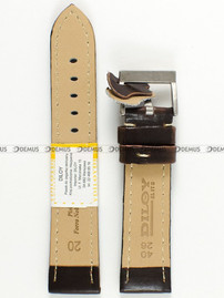 Skórzany pasek do zegarka Diloy 377.20.2, 20 mm, Brązowy
