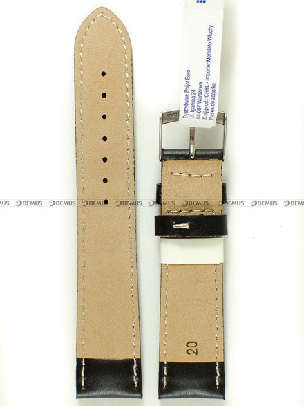 Skórzany pasek do zegarka Morellato A01X4937C23019CR20, 20 mm, Czarny