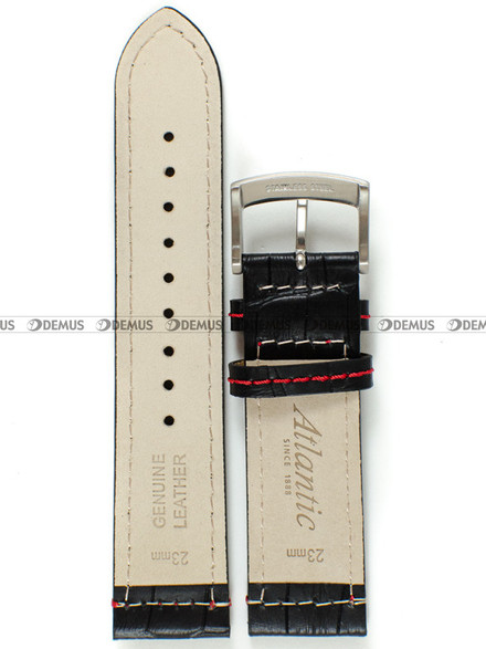 Skórzany pasek do zegarka Atlantic L87461.01.23.RSS, 23 mm, Czarny