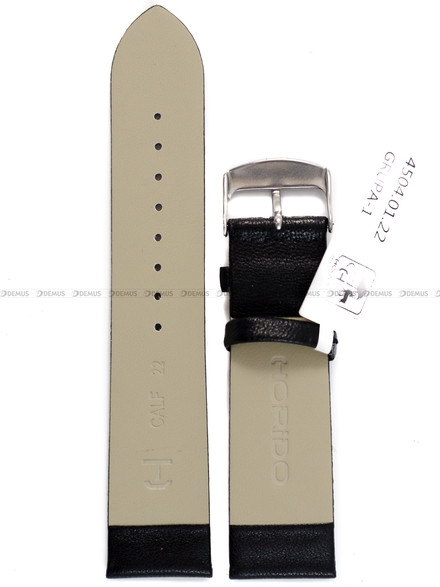 Skórzany pasek do zegarka Horido 4504.01.22S, 22 mm, Czarny