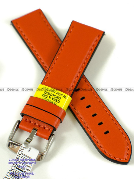 Skórzany pasek do zegarka Morellato A01X5123C03084CR20, 20 mm, Pomarańczowy