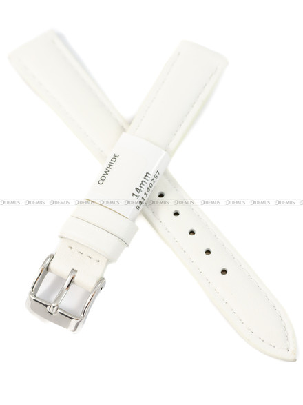 Pasek skórzany do zegarka - Rochet Miami 5411402ST - 14 mm - Biały